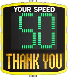 MotionIQ Radar Activated Speed Sign displaying YOUR SPEED